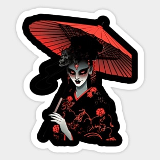 Geisha | Grim Reaper Geisha Skull | Cool Retro Japanese Aesthetic #15 Sticker